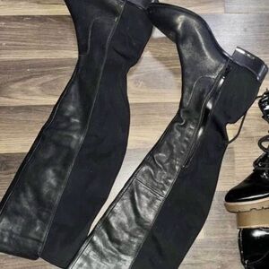 Black Knee-High Leather Boots
